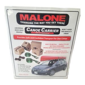 Malone Canoe Carrier Roof Top Transport Kit MPG175 NEW USA Made Standard Bottom